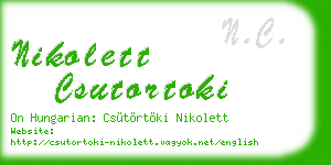 nikolett csutortoki business card