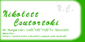 nikolett csutortoki business card